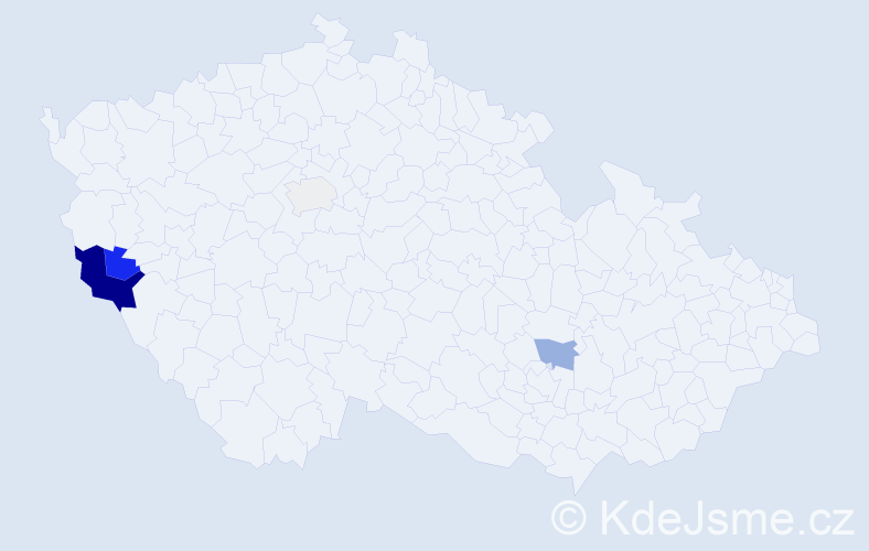 Příjmení: 'Rap', počet výskytů 13 v celé ČR