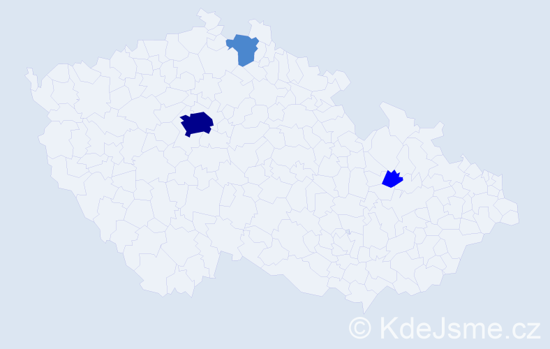 Příjmení: 'Lack', počet výskytů 6 v celé ČR
