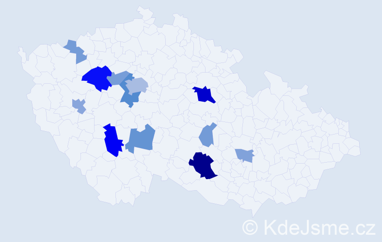 Příjmení: 'Habeš', počet výskytů 36 v celé ČR