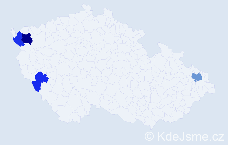 Příjmení: 'Szendiová', počet výskytů 6 v celé ČR
