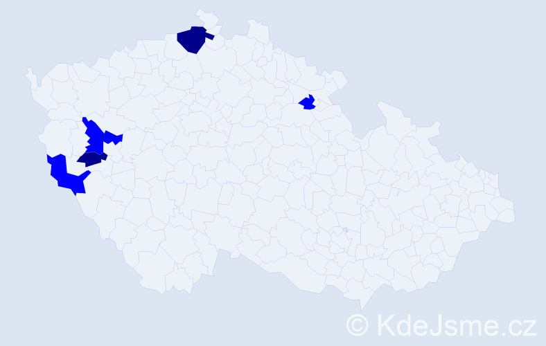 Příjmení: 'Pechtlová', počet výskytů 7 v celé ČR