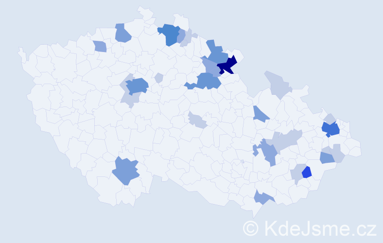 Příjmení: 'Krieglerová', počet výskytů 76 v celé ČR