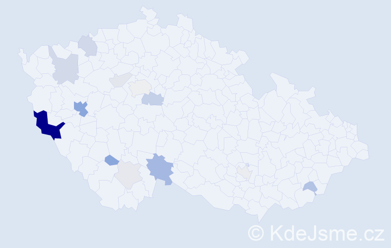 Příjmení: 'Švajner', počet výskytů 43 v celé ČR