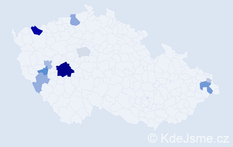 Příjmení: 'Bierhanzlová', počet výskytů 24 v celé ČR