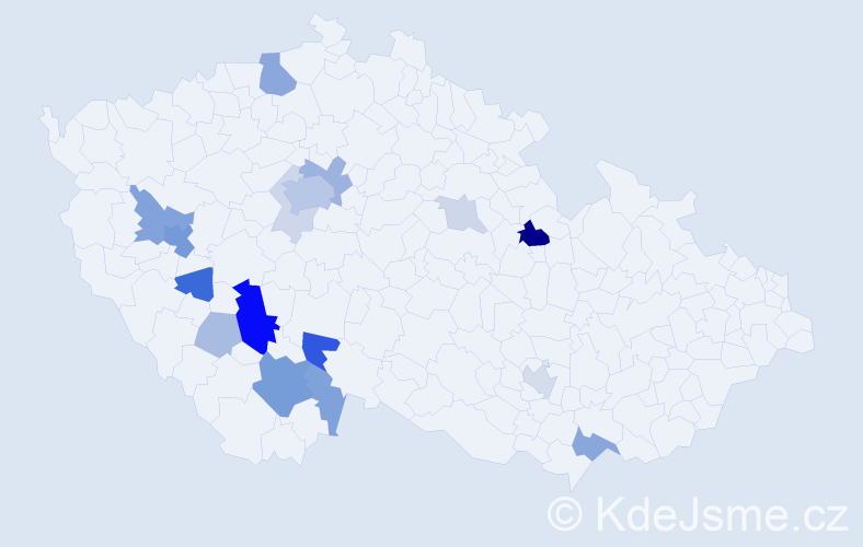 Příjmení: 'Zabranská', počet výskytů 51 v celé ČR