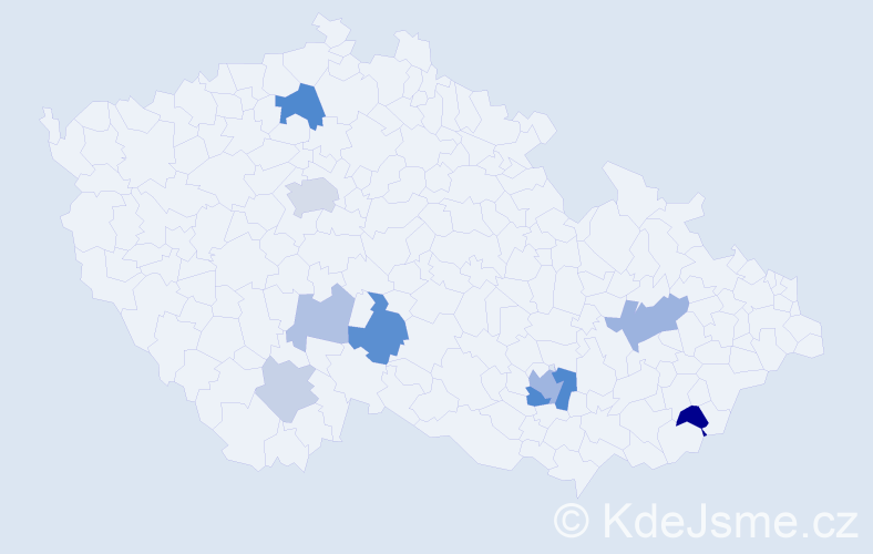 Příjmení: 'Lichková', počet výskytů 22 v celé ČR