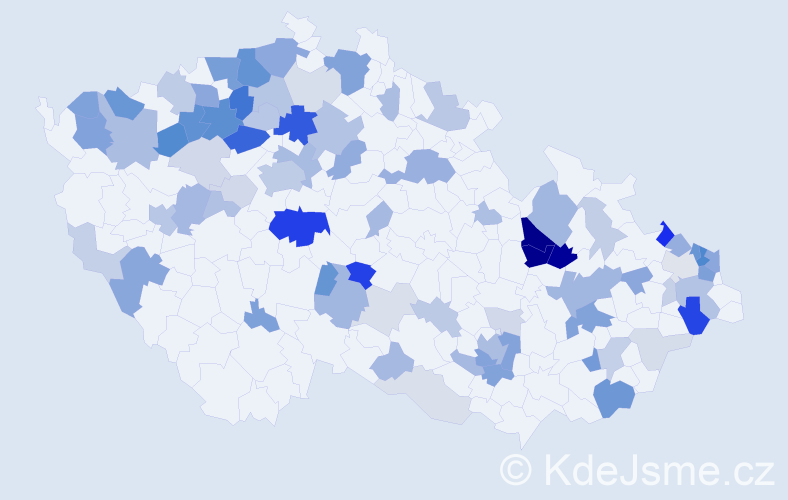 Příjmení: 'Milková', počet výskytů 245 v celé ČR