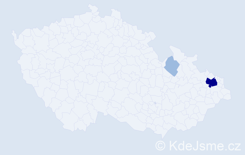 Příjmení: 'Stodt', počet výskytů 5 v celé ČR