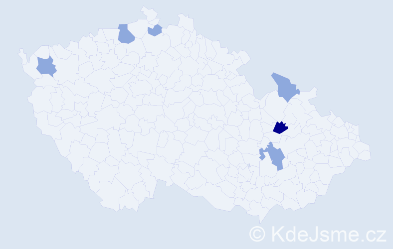 Příjmení: 'Pohajdová', počet výskytů 12 v celé ČR