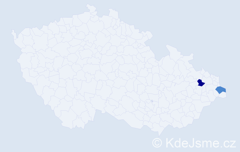 Příjmení: 'Czespiva', počet výskytů 4 v celé ČR