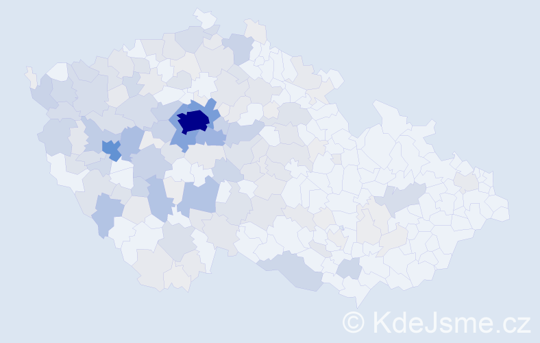 Příjmení: 'Forejtová', počet výskytů 624 v celé ČR