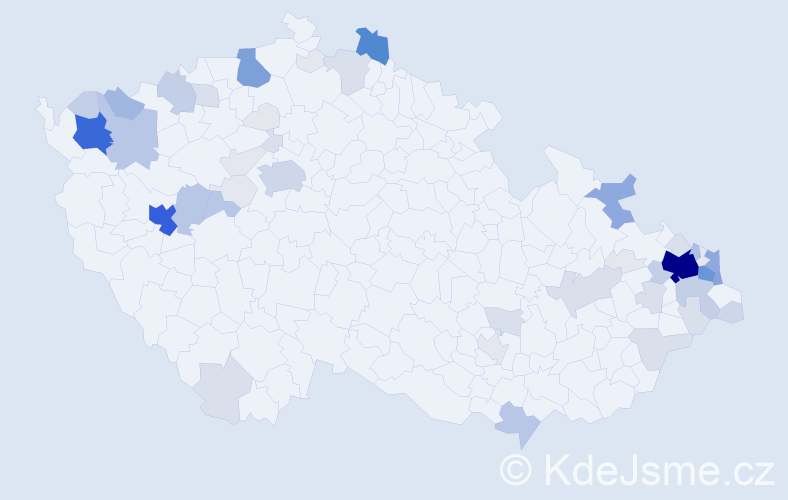 Příjmení: 'Bajger', počet výskytů 252 v celé ČR