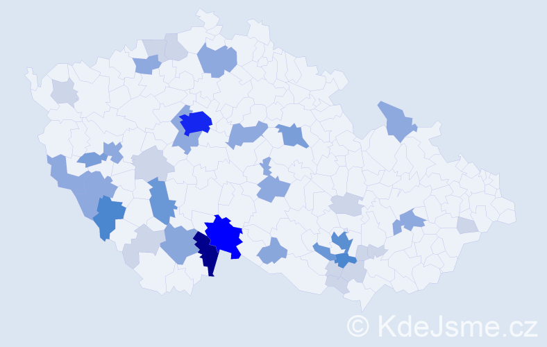 Příjmení: 'Veith', počet výskytů 113 v celé ČR