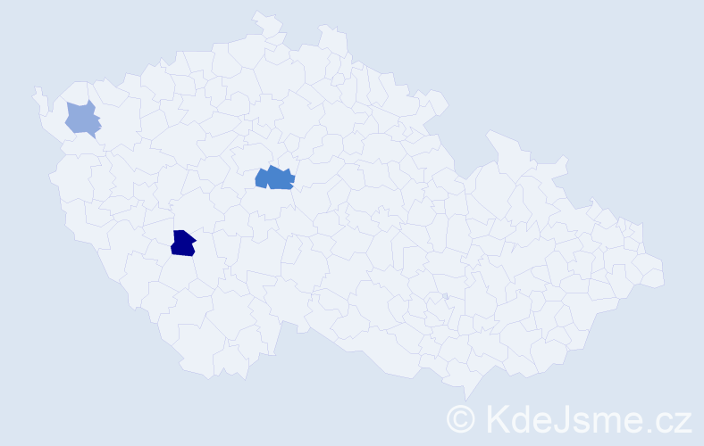 Příjmení: 'Kaval', počet výskytů 4 v celé ČR