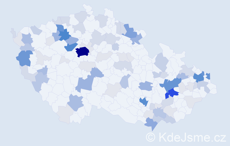 Příjmení: 'Roháč', počet výskytů 344 v celé ČR