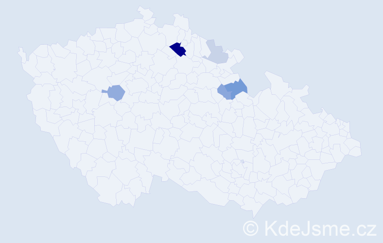 Příjmení: 'Kokinová', počet výskytů 12 v celé ČR