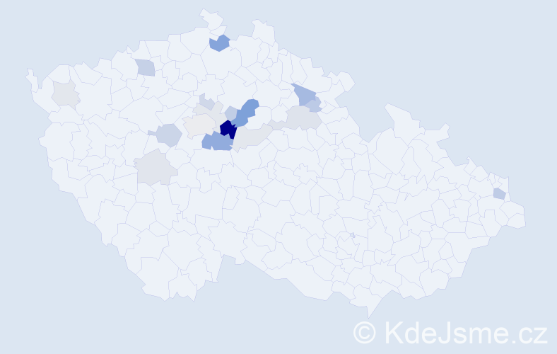 Příjmení: 'Trpálková', počet výskytů 46 v celé ČR