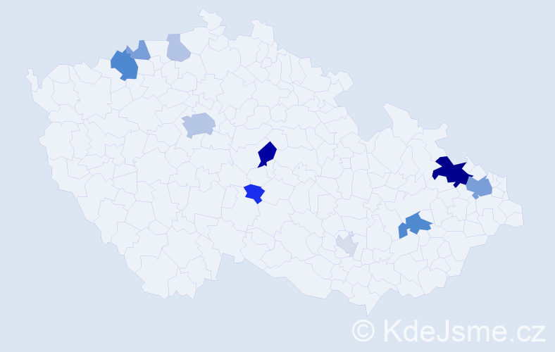 Příjmení: 'Kavecký', počet výskytů 31 v celé ČR