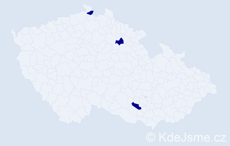 Příjmení: 'Mášiková', počet výskytů 3 v celé ČR