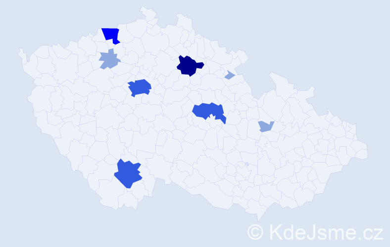 Příjmení: 'Trmatová', počet výskytů 21 v celé ČR