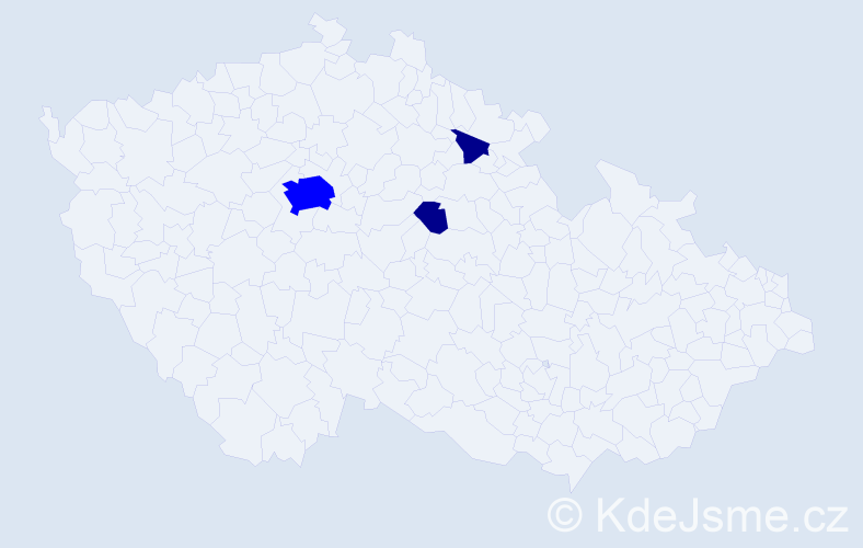 Příjmení: 'Kade', počet výskytů 5 v celé ČR