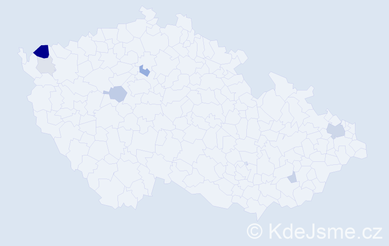 Příjmení: 'Kropp', počet výskytů 16 v celé ČR
