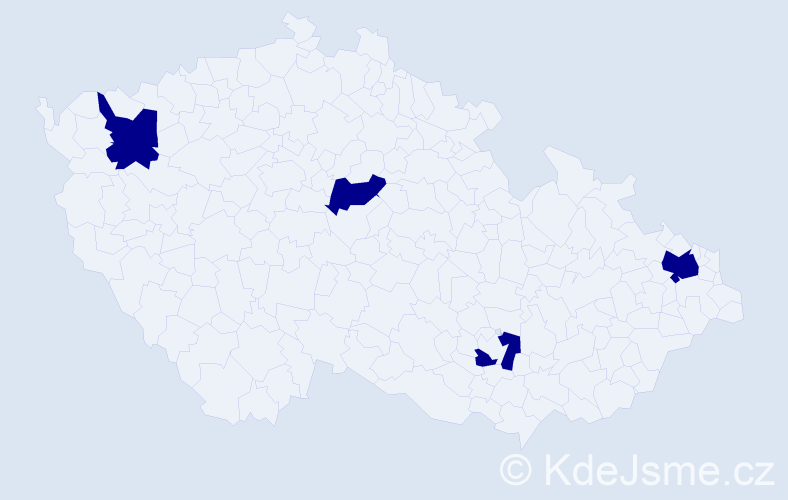 Příjmení: 'Letal', počet výskytů 4 v celé ČR