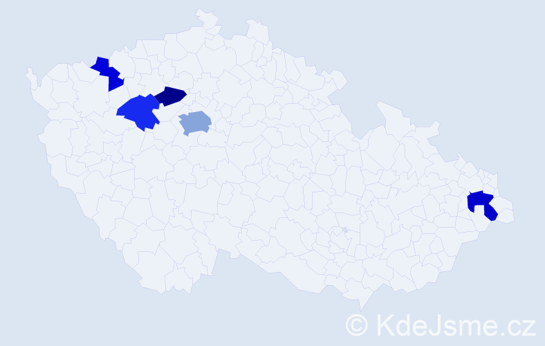 Příjmení: 'Zoltán', počet výskytů 9 v celé ČR