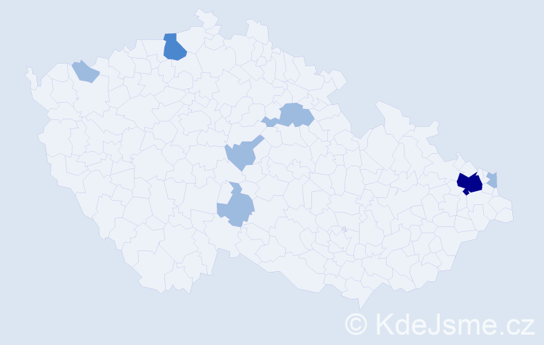 Příjmení: 'Márta', počet výskytů 11 v celé ČR