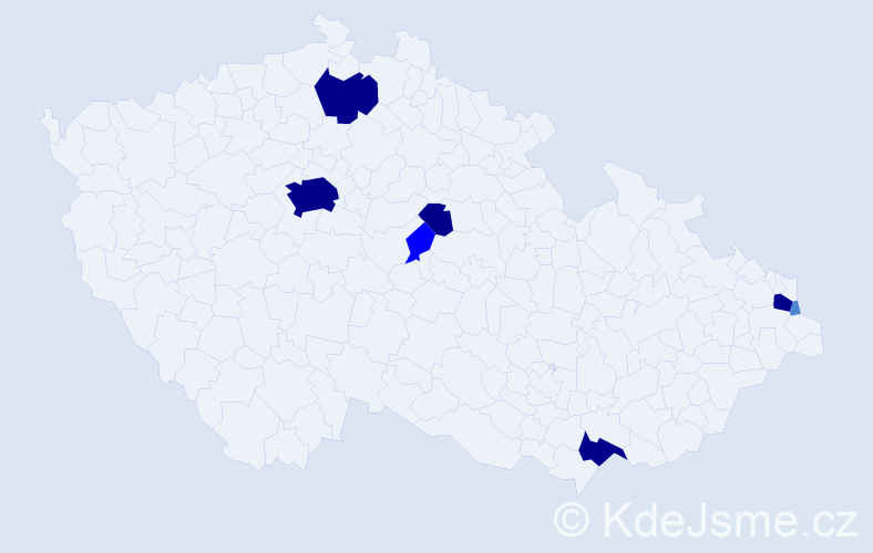 Příjmení: 'Bajo', počet výskytů 18 v celé ČR