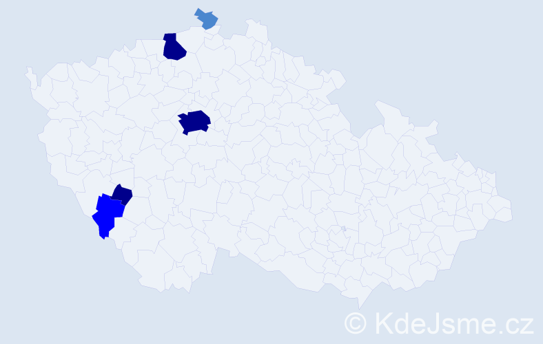 Příjmení: 'Achs', počet výskytů 12 v celé ČR