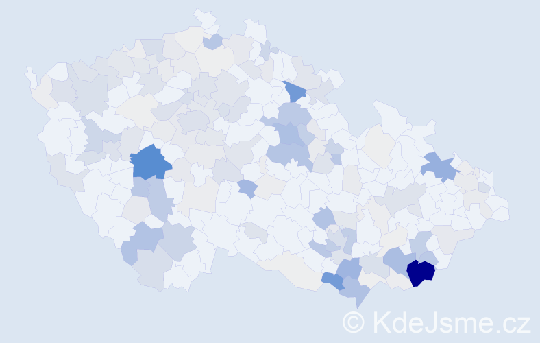 Příjmení: 'Zemek', počet výskytů 708 v celé ČR