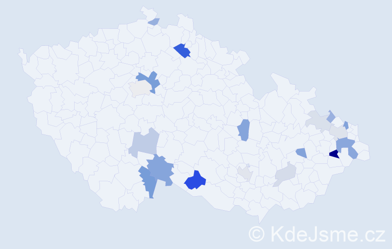 Příjmení: 'Macášek', počet výskytů 47 v celé ČR