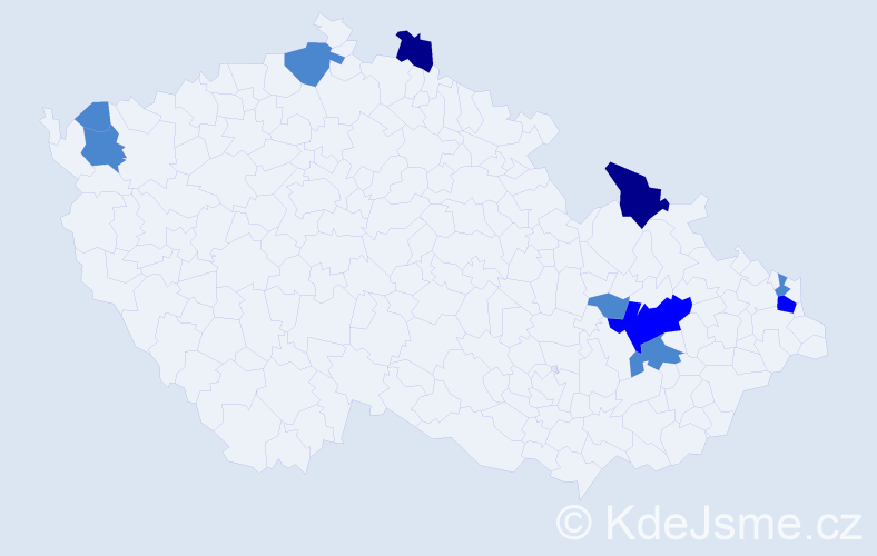 Příjmení: 'Velzelová', počet výskytů 16 v celé ČR