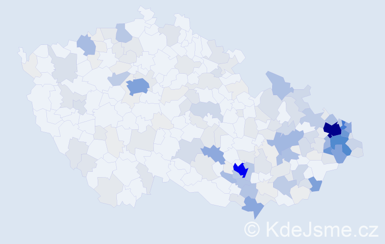 Příjmení: 'Káňová', počet výskytů 788 v celé ČR