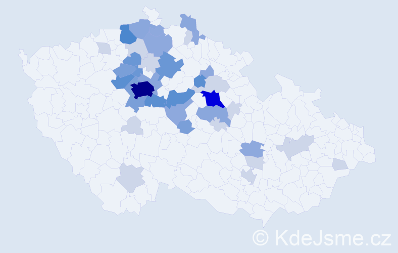 Příjmení: 'Měkota', počet výskytů 121 v celé ČR