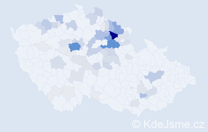 Příjmení: 'Voňková', počet výskytů 283 v celé ČR