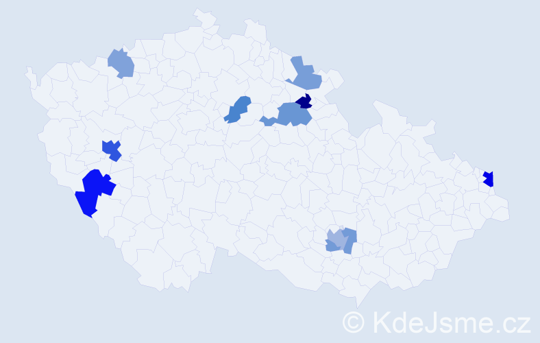 Příjmení: 'Kulawiaková', počet výskytů 18 v celé ČR