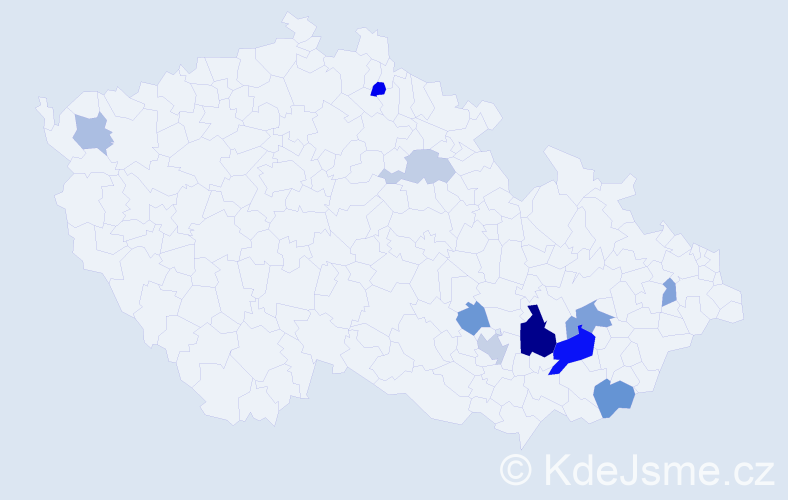 Příjmení: 'Baranyaiová', počet výskytů 21 v celé ČR