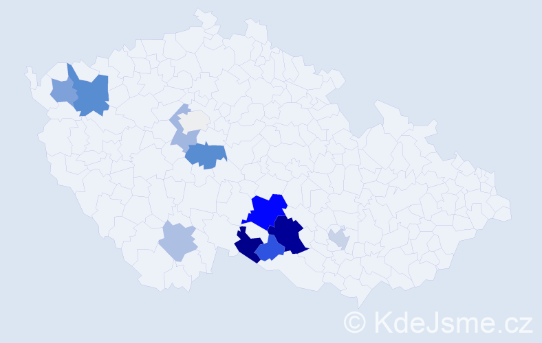 Příjmení: 'Nikrmajer', počet výskytů 61 v celé ČR
