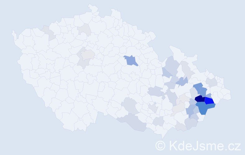 Příjmení: 'Goláňová', počet výskytů 144 v celé ČR