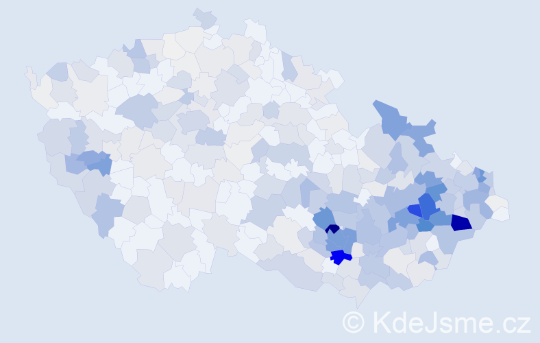 Příjmení: 'Koláčková', počet výskytů 1591 v celé ČR