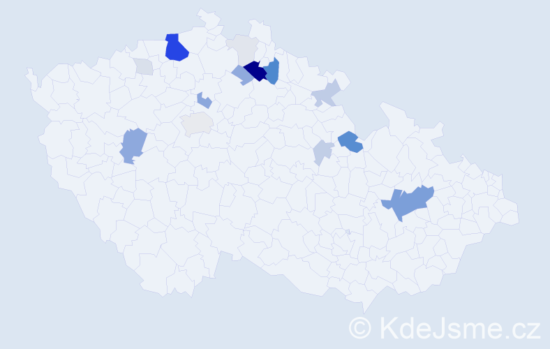 Příjmení: 'Černohouz', počet výskytů 62 v celé ČR