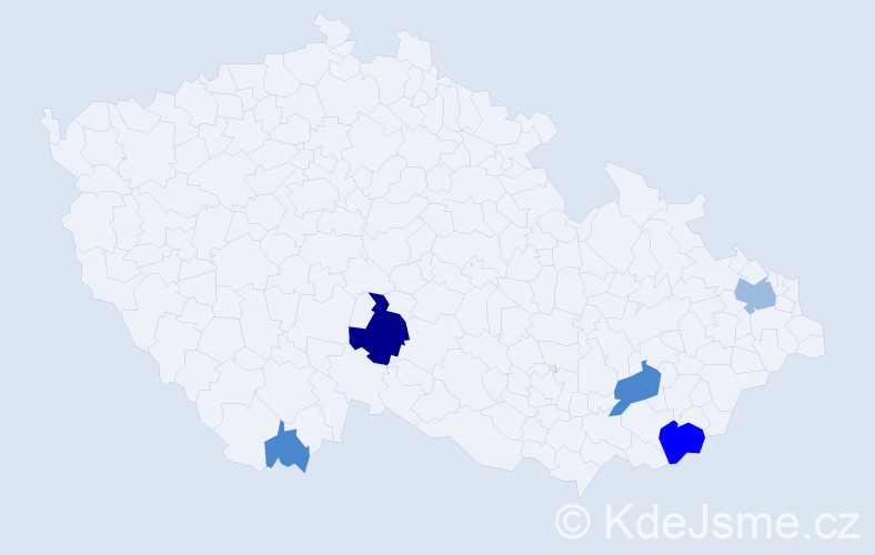 Příjmení: 'Tašár', počet výskytů 12 v celé ČR
