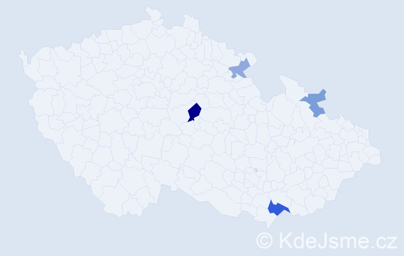 Příjmení: 'Vereb', počet výskytů 7 v celé ČR