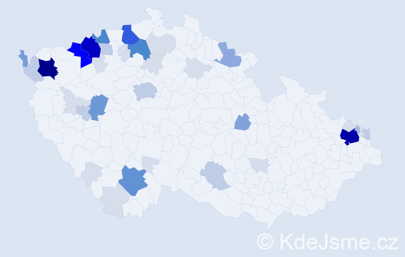 Příjmení: 'Ladičová', počet výskytů 162 v celé ČR