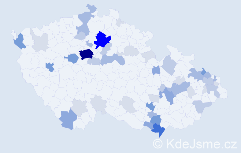 Příjmení: 'Kern', počet výskytů 160 v celé ČR