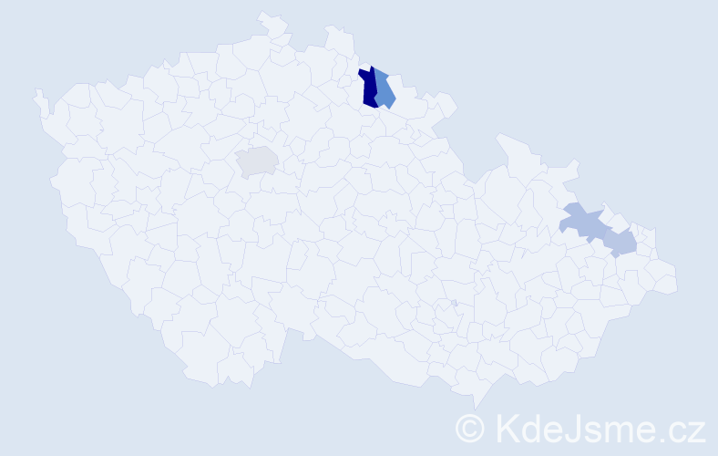 Příjmení: 'Maďarčík', počet výskytů 8 v celé ČR
