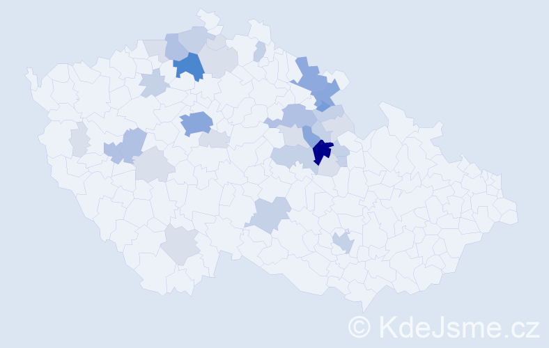 Příjmení: 'Tupec', počet výskytů 102 v celé ČR