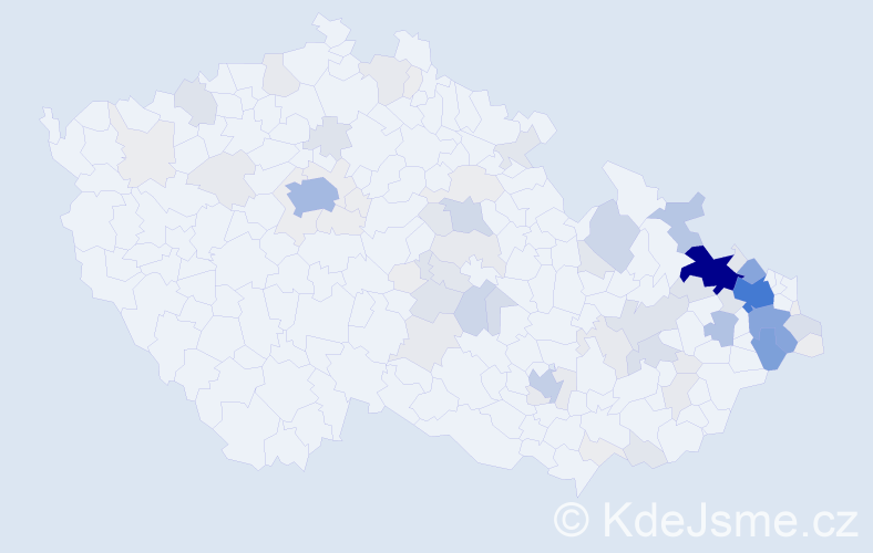 Příjmení: 'Matýsek', počet výskytů 412 v celé ČR